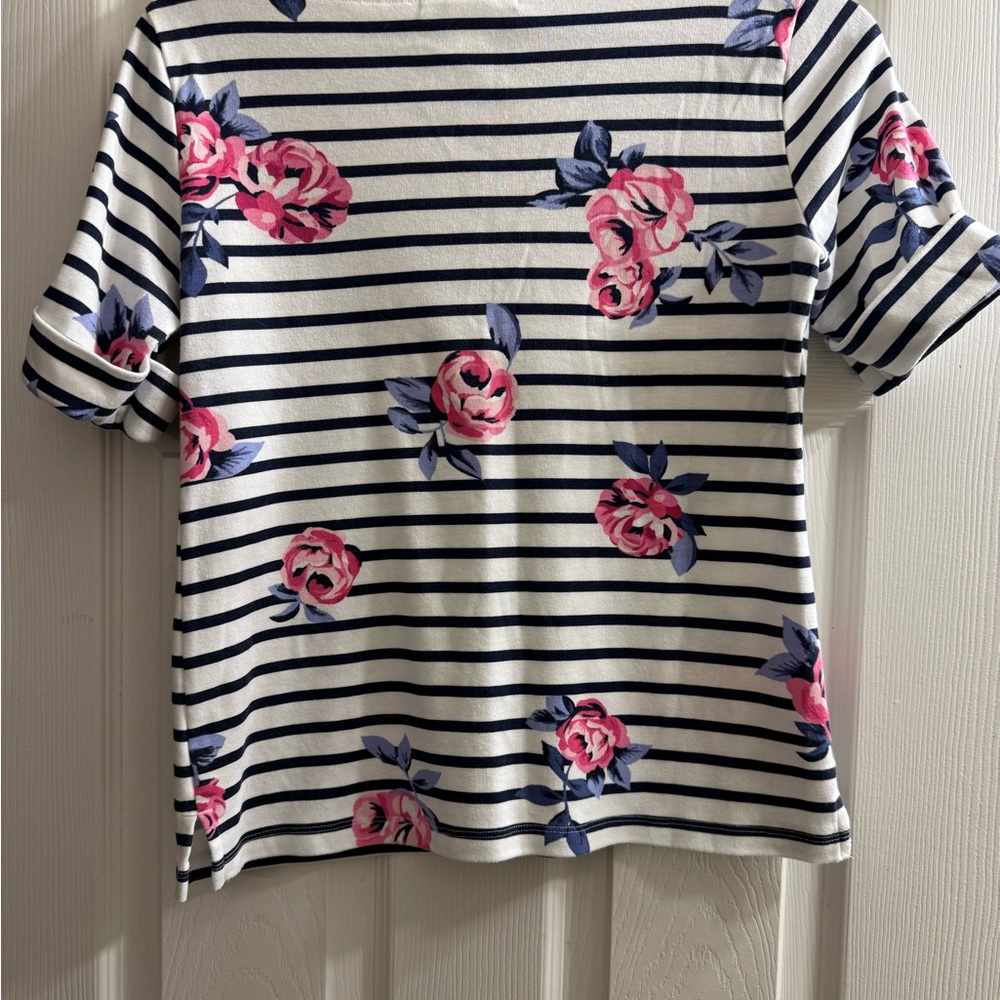 Karen Scott Black and White Boxy Short Sleeve Tee